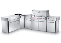 Summit® Grill Center with Left-Hand Social Area: Stainless Steel